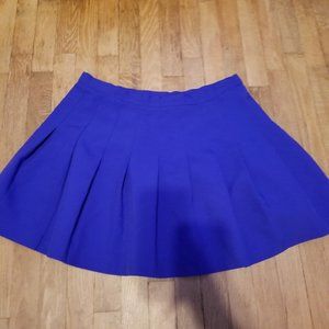 Vintage Blue Pleated School Girl Skater Mini Skirt